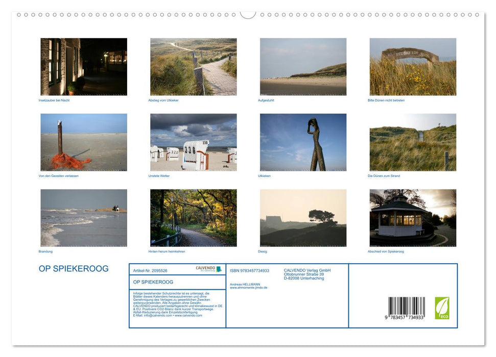 OP SPIEKEROOG (CALVENDO Premium Wandkalender 2026)