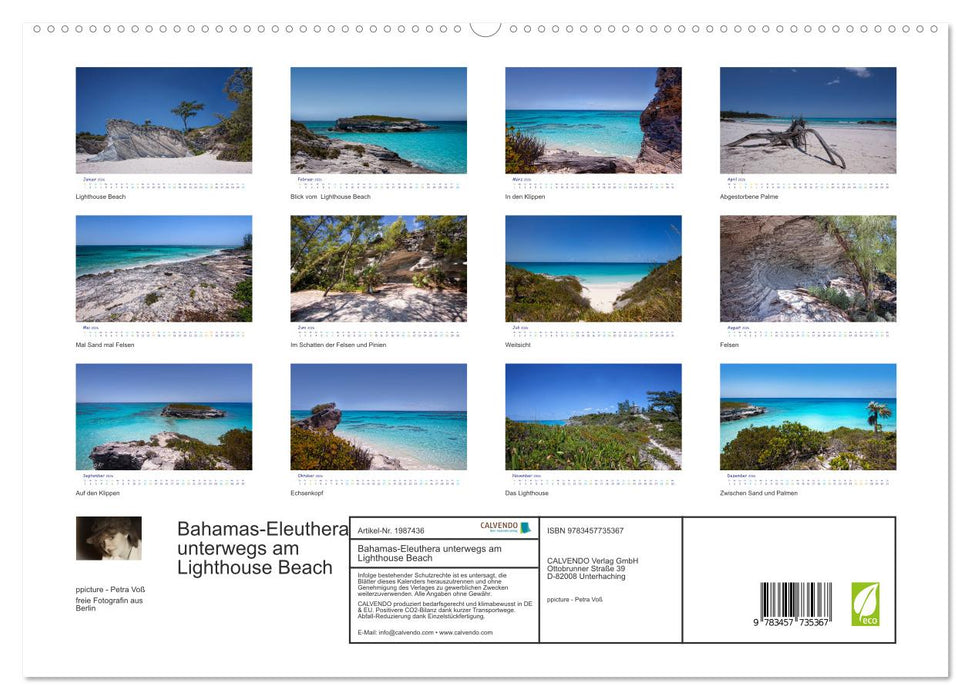 Bahamas-Eleuthera unterwegs am Lighthouse Beach (CALVENDO Premium Wandkalender 2026)