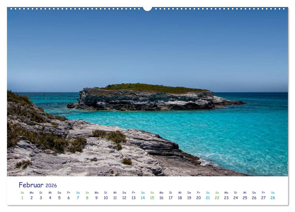 Bahamas-Eleuthera unterwegs am Lighthouse Beach (CALVENDO Premium Wandkalender 2026)