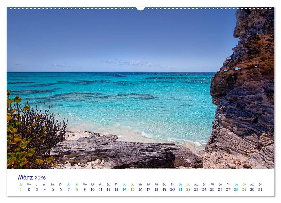 Bahamas-Eleuthera unterwegs am Lighthouse Beach (CALVENDO Premium Wandkalender 2026)