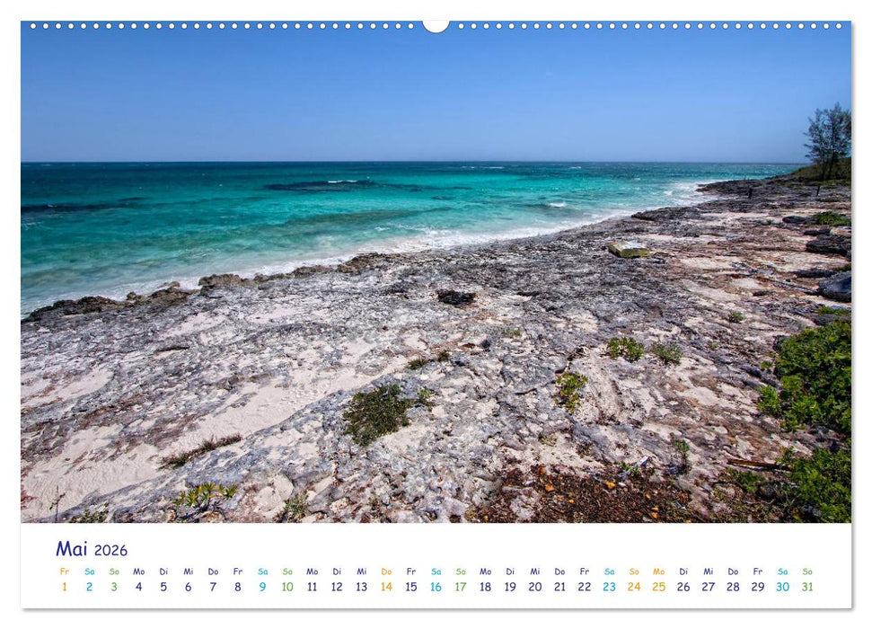 Bahamas-Eleuthera unterwegs am Lighthouse Beach (CALVENDO Premium Wandkalender 2026)