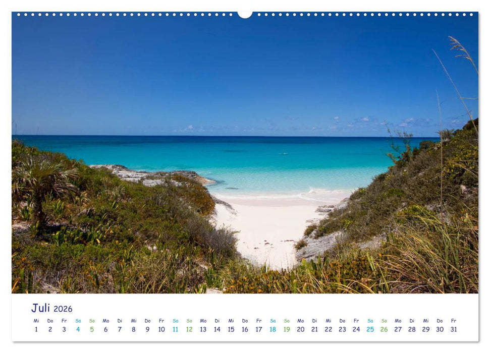 Bahamas-Eleuthera unterwegs am Lighthouse Beach (CALVENDO Premium Wandkalender 2026)