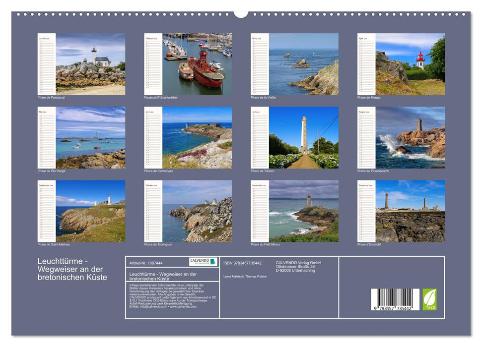 Leuchttürme - Wegweiser an der bretonischen Küste (CALVENDO Premium Wandkalender 2026)