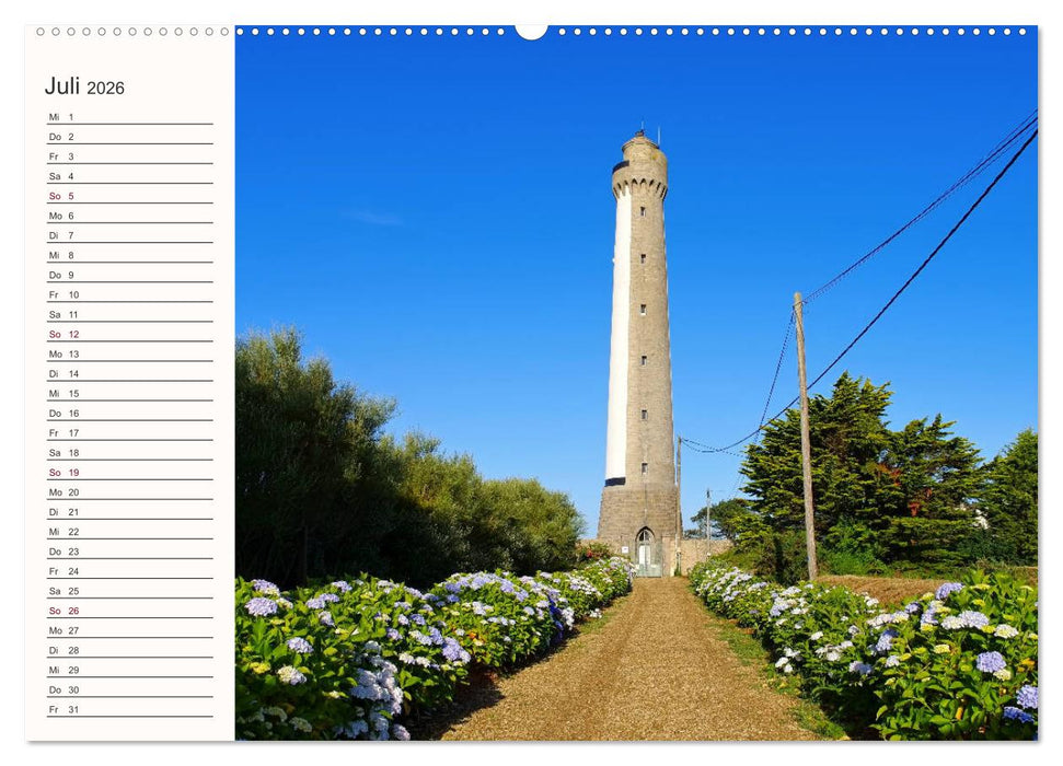 Leuchttürme - Wegweiser an der bretonischen Küste (CALVENDO Premium Wandkalender 2026)
