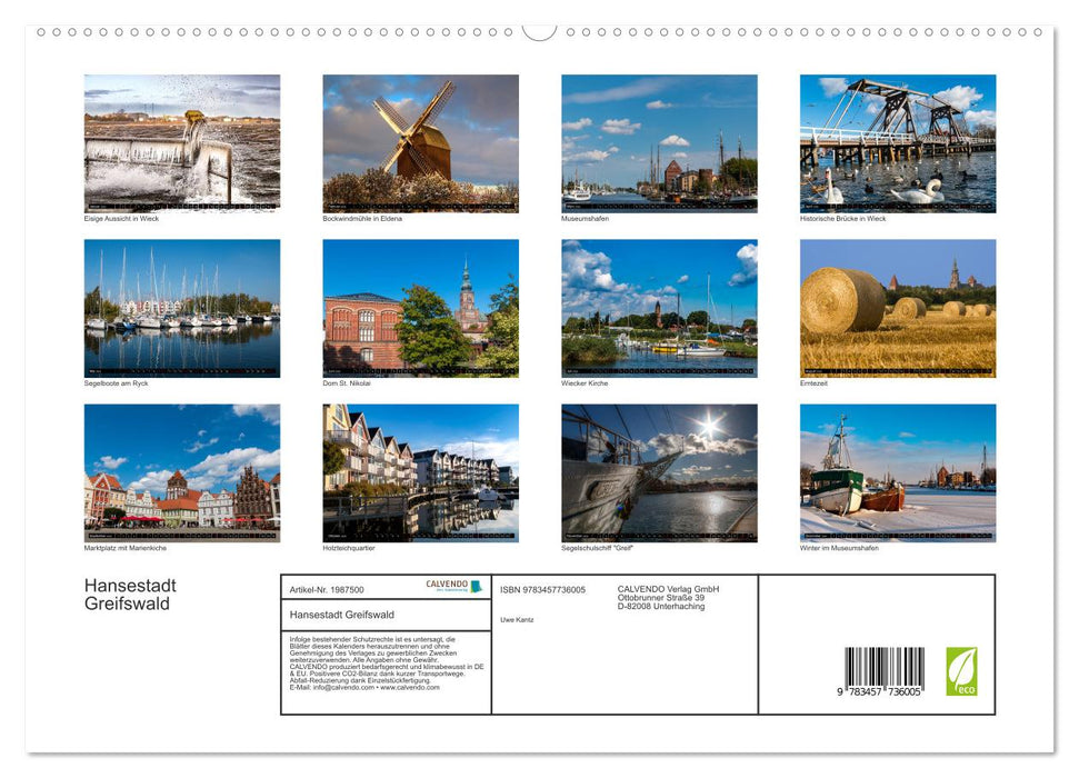 Hansestadt Greifswald (CALVENDO Premium Wandkalender 2026)