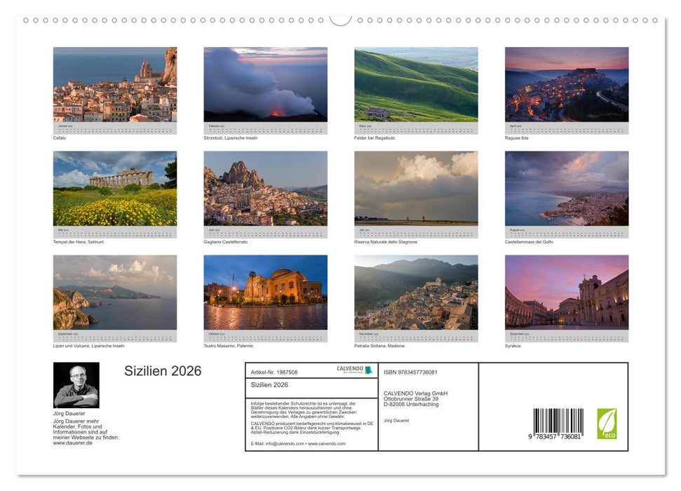 Sizilien 2026 (CALVENDO Premium Wandkalender 2026)