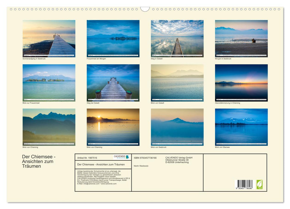 Der Chiemsee - Ansichten zum Träumen (CALVENDO Wandkalender 2026)