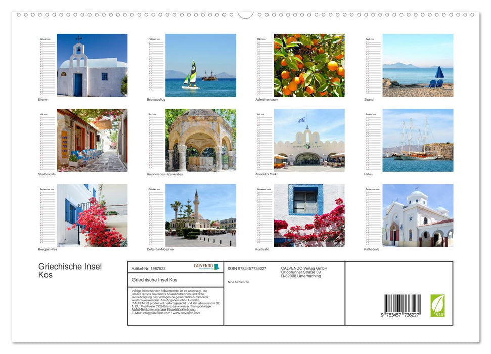 Griechische Insel Kos (CALVENDO Premium Wandkalender 2026)