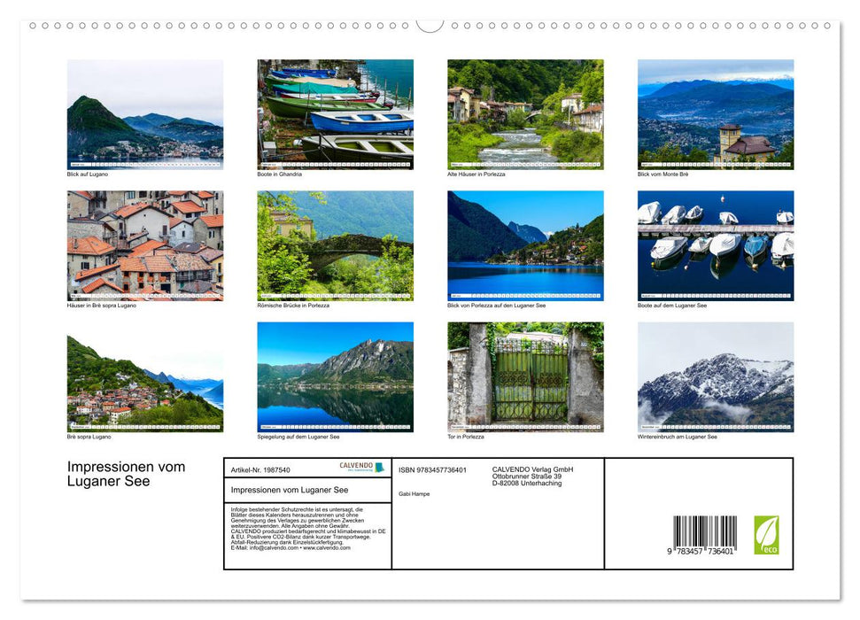 Impressionen vom Luganer See (CALVENDO Premium Wandkalender 2026)