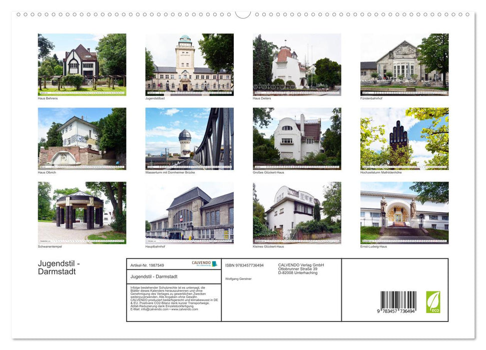 Jugendstil - Darmstadt (CALVENDO Premium Wandkalender 2026)