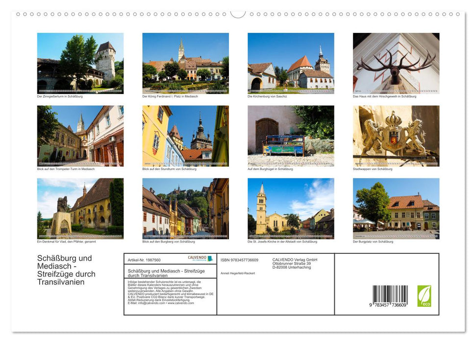 Schäßburg und Mediasch - Streifzüge durch Transilvanien (CALVENDO Premium Wandkalender 2026)