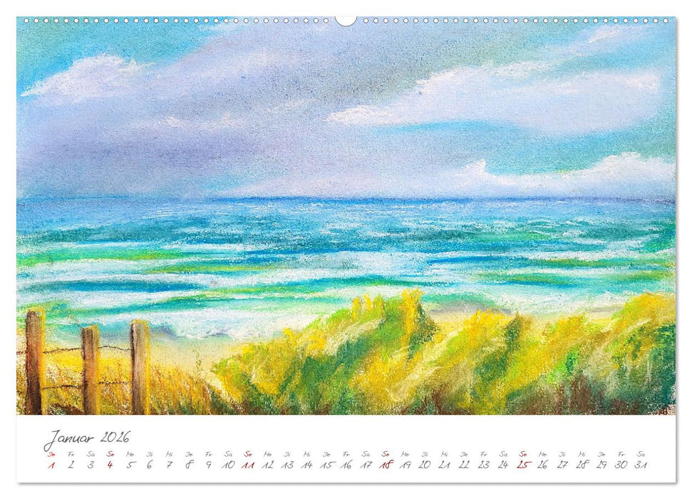 Rügen in Farbe - Mit Pinsel und Farbe auf der Lieblingsinsel (CALVENDO Premium Wandkalender 2026)
