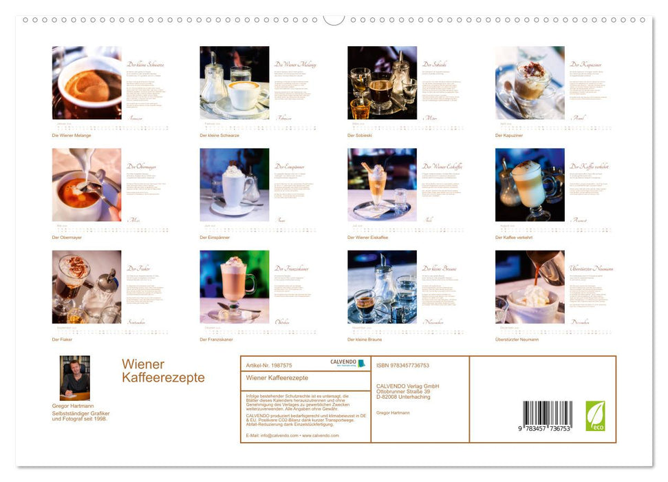 Wiener Kaffeerezepte (CALVENDO Premium Wandkalender 2026)