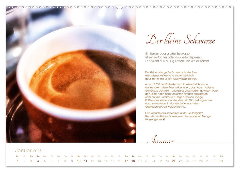 Wiener Kaffeerezepte (CALVENDO Premium Wandkalender 2026)