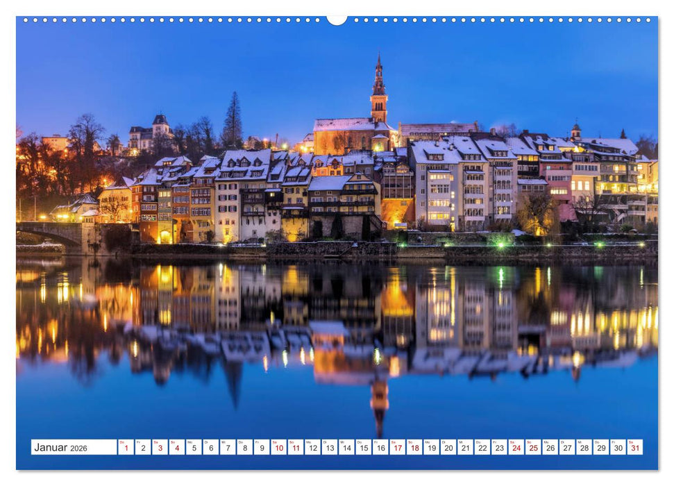 Basel und Laufenburg - Romantische Altstädte am Rhein (CALVENDO Premium Wandkalender 2026)