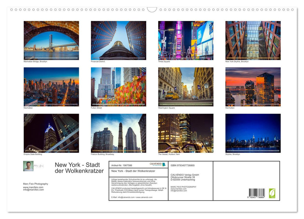 New York - Stadt der Wolkenkratzer (CALVENDO Wandkalender 2026)