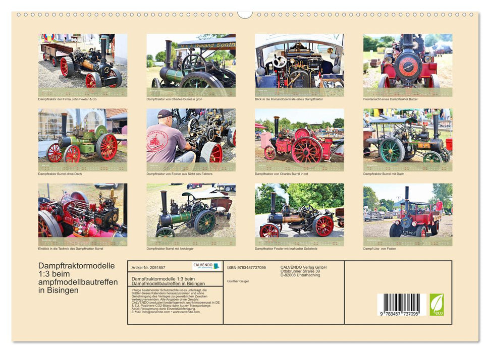 Dampftraktormodelle 1:3 beim Dampfmodellbautreffen in Bisingen (CALVENDO Premium Wandkalender 2026)