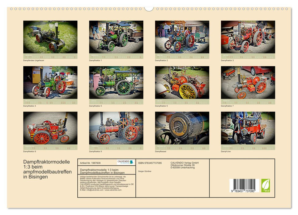 Dampftraktormodelle 1:3 beim Dampfmodellbautreffen in Bisingen (CALVENDO Premium Wandkalender 2026)