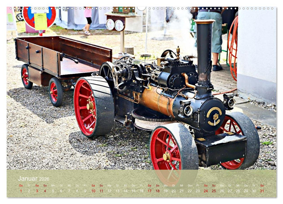 Dampftraktormodelle 1:3 beim Dampfmodellbautreffen in Bisingen (CALVENDO Premium Wandkalender 2026)