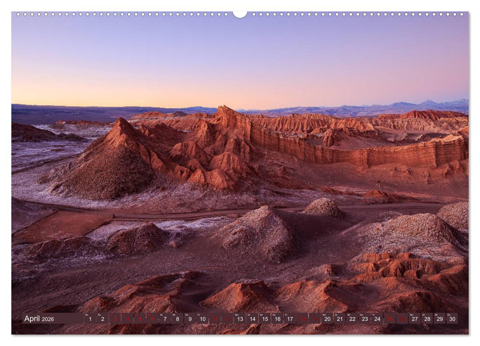 Atacama: Karge Wüste, mächtige Vulkane und farbenprächtige Lagunen (CALVENDO Premium Wandkalender 2026)
