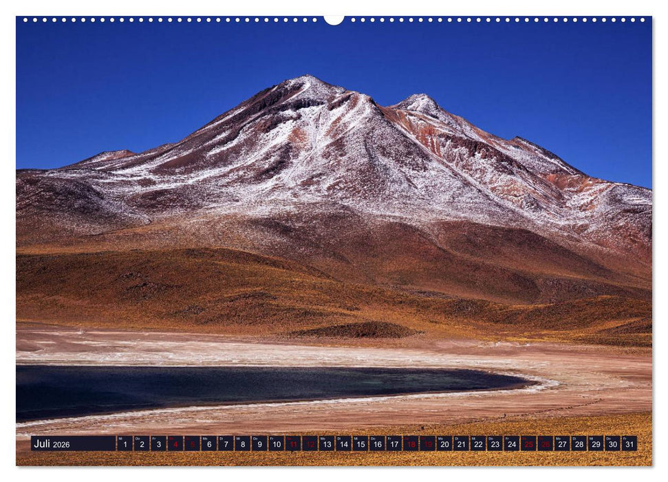 Atacama: Karge Wüste, mächtige Vulkane und farbenprächtige Lagunen (CALVENDO Premium Wandkalender 2026)