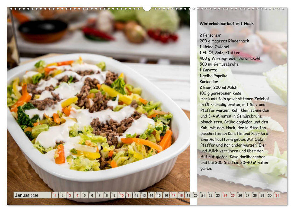 Low Carb 2.0 - Leichte Rezepte zum Selberkochen (CALVENDO Premium Wandkalender 2026)