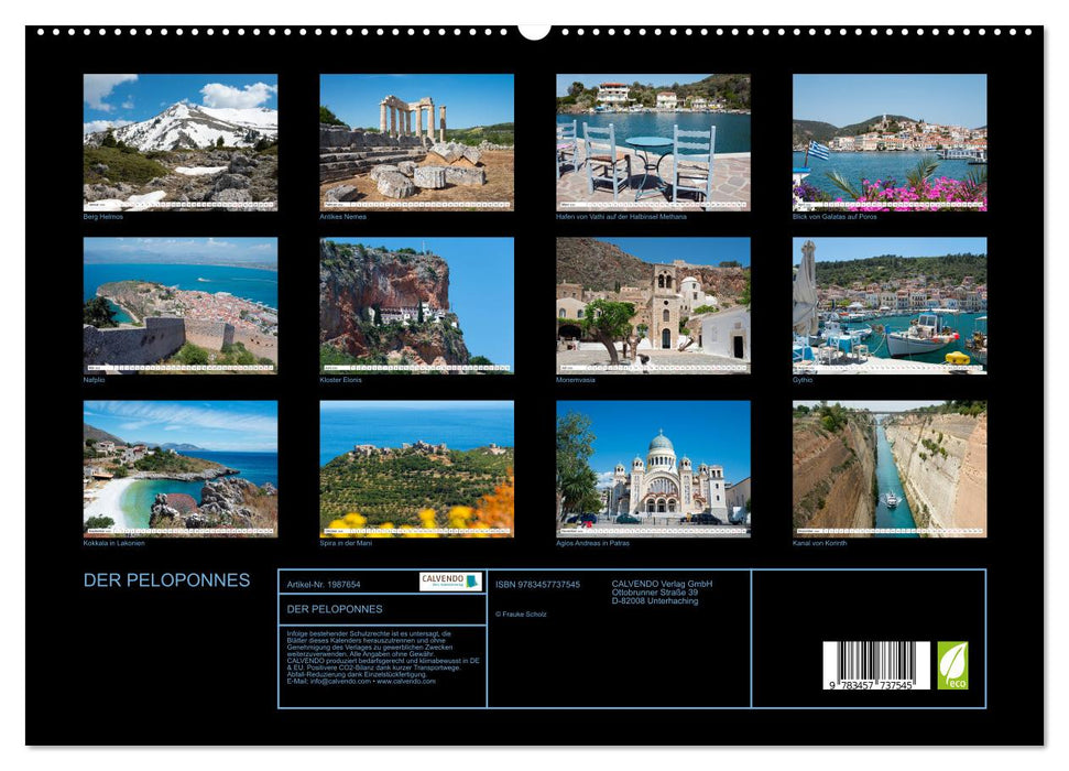 DER PELOPONNES (CALVENDO Premium Wandkalender 2026)