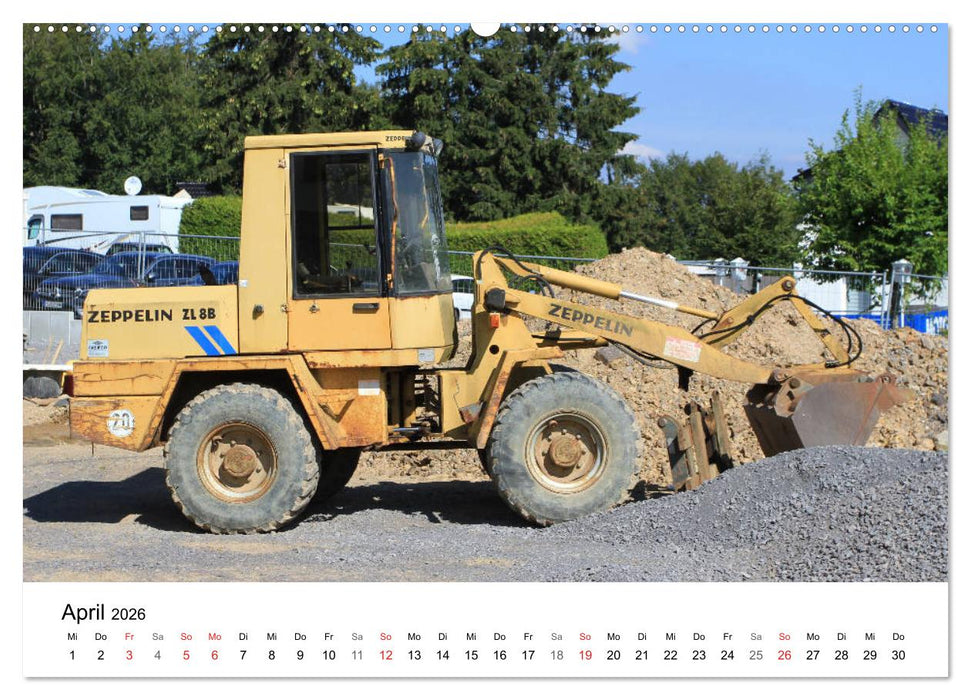 Baumaschinen mit Patina (CALVENDO Premium Wandkalender 2026)