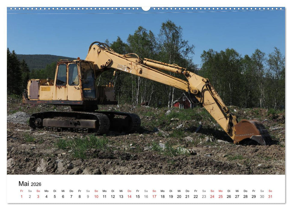 Baumaschinen mit Patina (CALVENDO Premium Wandkalender 2026)