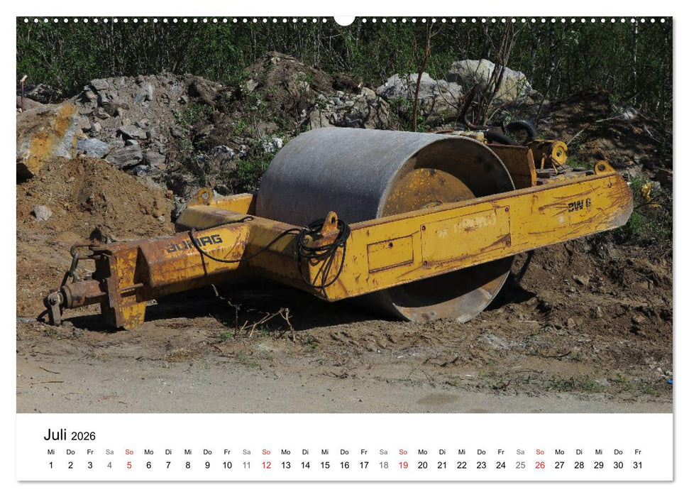 Baumaschinen mit Patina (CALVENDO Premium Wandkalender 2026)