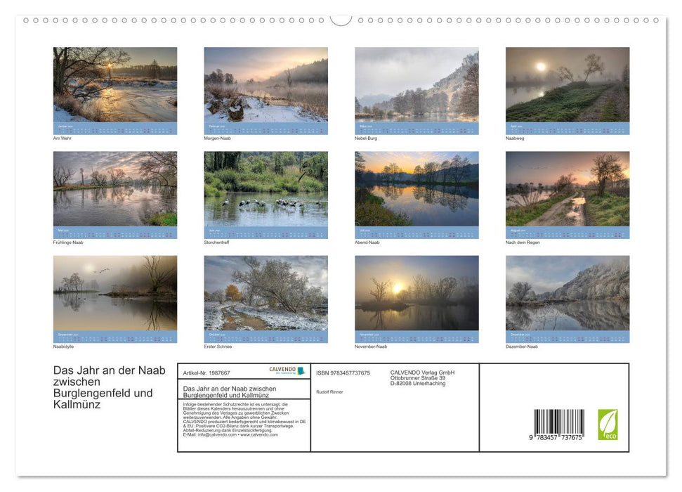 Das Jahr an der Naab zwischen Burglengenfeld und Kallmünz (CALVENDO Premium Wandkalender 2026)