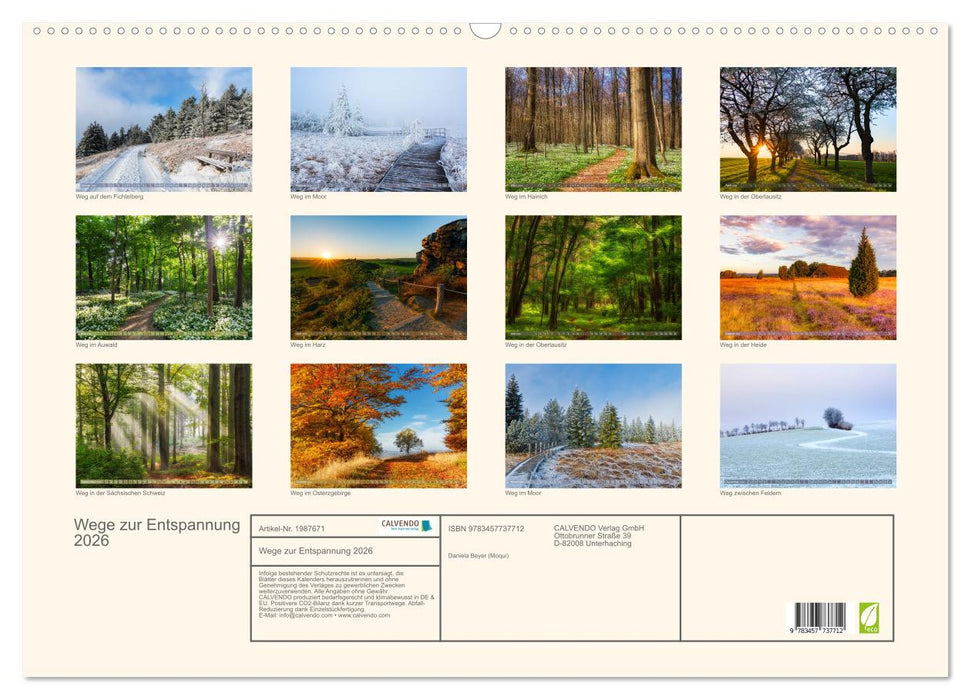 Wege zur Entspannung 2026 (CALVENDO Wandkalender 2026)