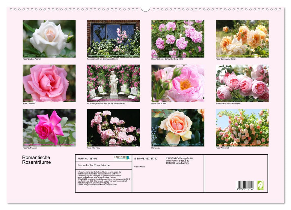 Romantische Rosenträume (CALVENDO Wandkalender 2026)