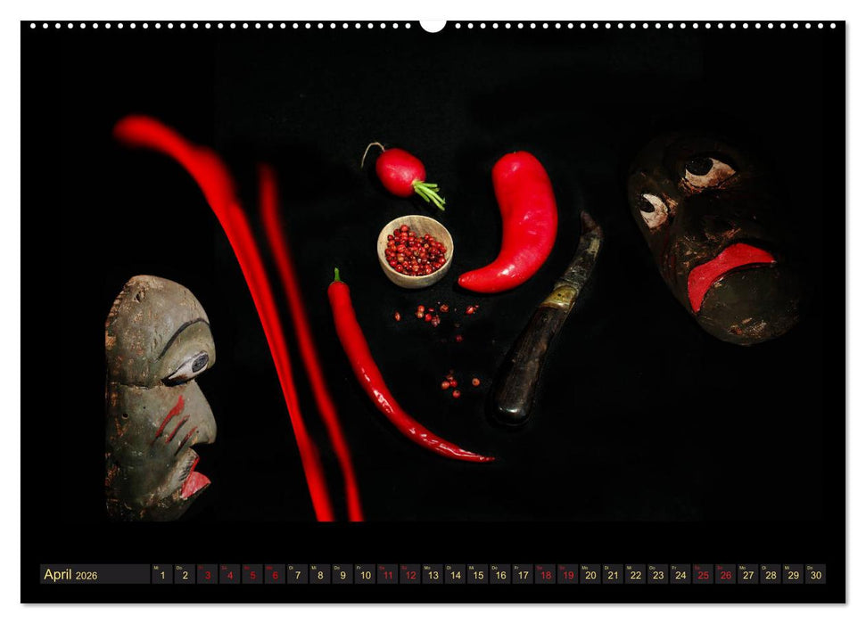 Scharfe Chili Fantasien - Creative Food Design (CALVENDO Premium Wandkalender 2026)
