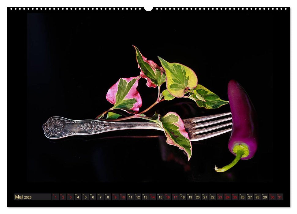 Scharfe Chili Fantasien - Creative Food Design (CALVENDO Premium Wandkalender 2026)