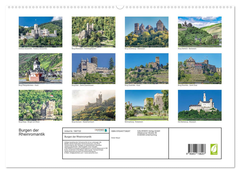 Burgen der Rheinromantik (CALVENDO Premium Wandkalender 2026)
