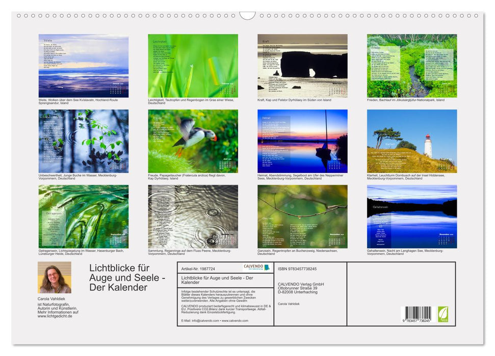 Lichtblicke für Auge und Seele - Der Kalender (CALVENDO Wandkalender 2026)