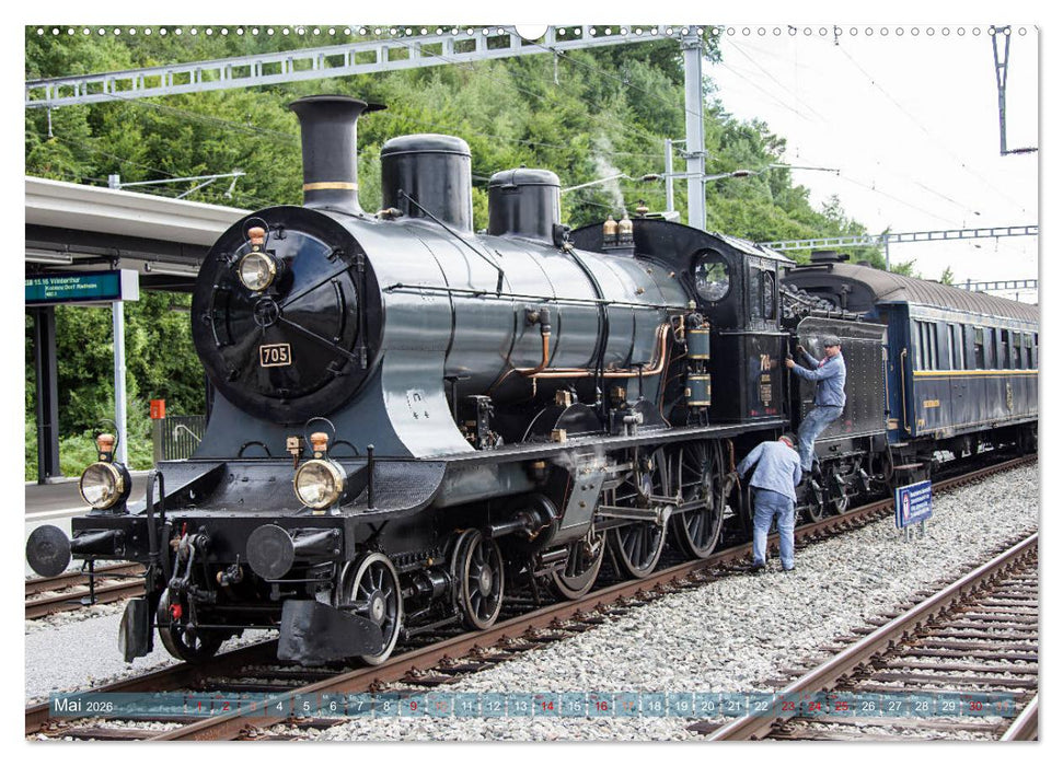 Dampfloks im südbadischen Raum (CALVENDO Premium Wandkalender 2026)