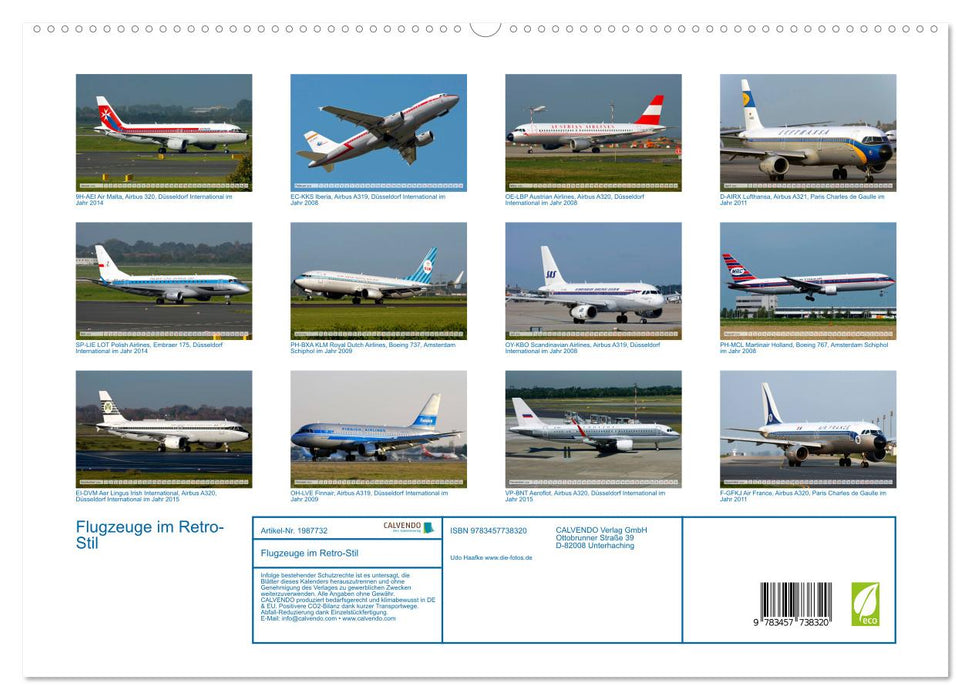 Flugzeuge im Retro-Stil (CALVENDO Premium Wandkalender 2026)