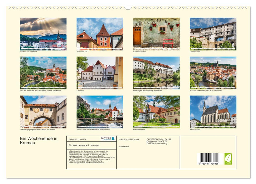 Ein Wochenende in Krumau (CALVENDO Premium Wandkalender 2026)