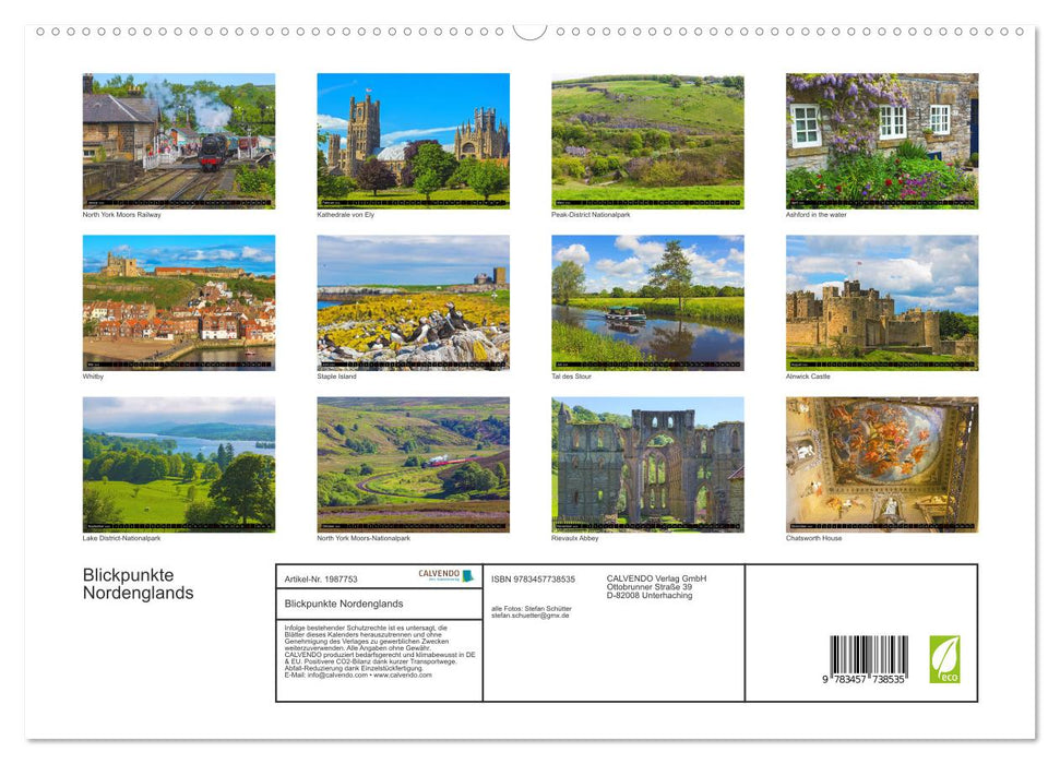 Blickpunkte Nordenglands (CALVENDO Premium Wandkalender 2026)