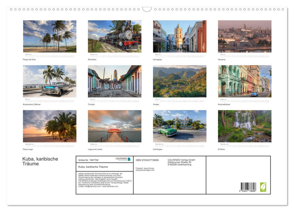 Kuba, karibische Träume (CALVENDO Wandkalender 2026)