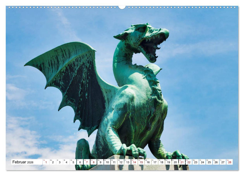 Ein Wochenende in Ljubljana (CALVENDO Premium Wandkalender 2026)