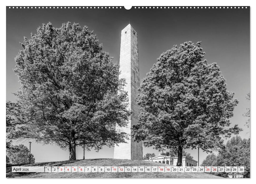 BOSTON Monochrome Stadtansichten (CALVENDO Premium Wandkalender 2026)