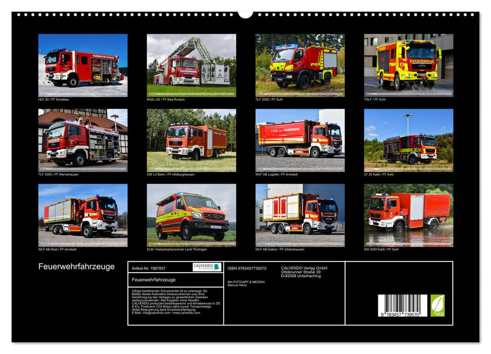 Feuerwehrfahrzeuge (CALVENDO Premium Wandkalender 2026)