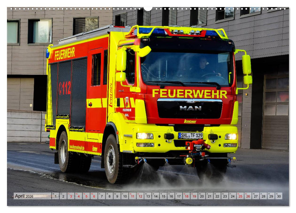 Feuerwehrfahrzeuge (CALVENDO Premium Wandkalender 2026)