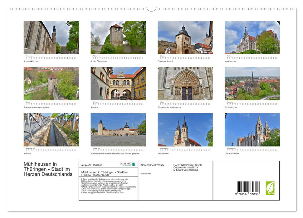 Mühlhausen in Thüringen - Stadt im Herzen Deutschlands (CALVENDO Premium Wandkalender 2026)