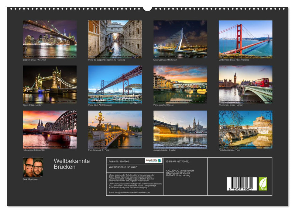 Weltbekannte Brücken (CALVENDO Premium Wandkalender 2026)