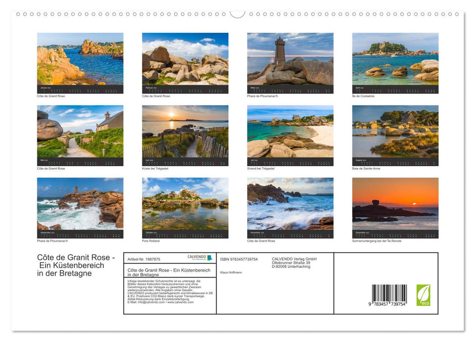 Côte de Granit Rose - Ein Küstenbereich in der Bretagne (CALVENDO Premium Wandkalender 2026)