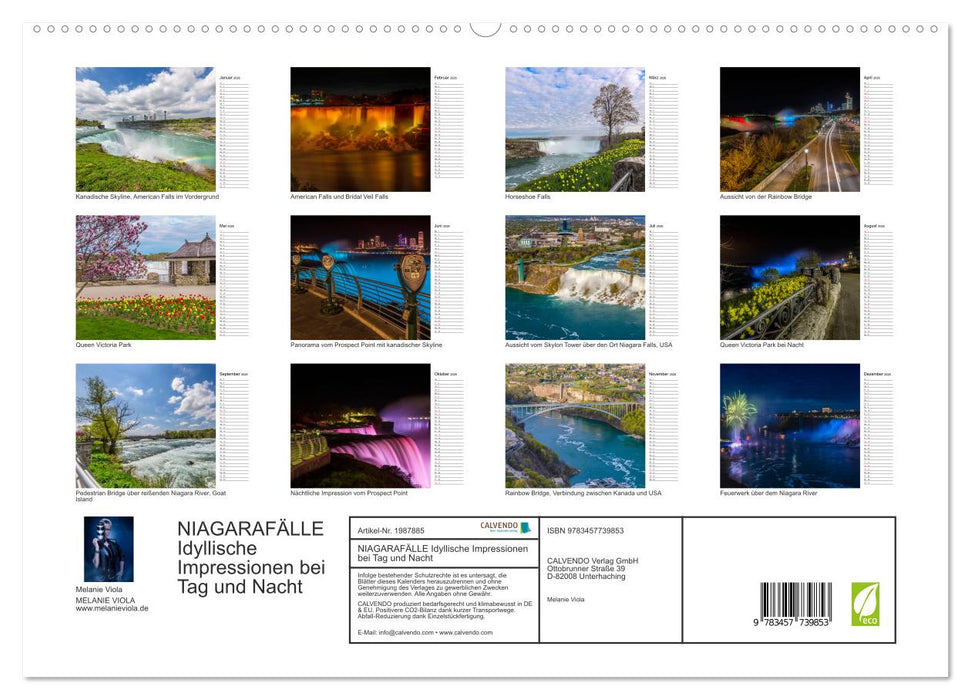 NIAGARAFÄLLE Idyllische Impressionen bei Tag und Nacht (CALVENDO Premium Wandkalender 2026)